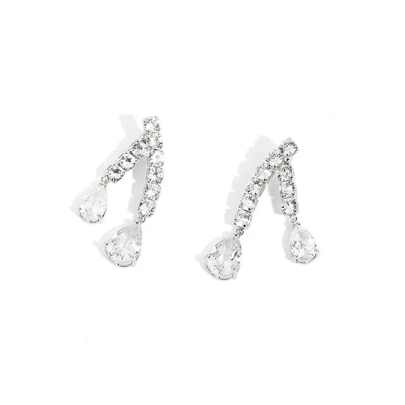 Zircon Water Drop Earrings With Super Sparkling Atmosphere