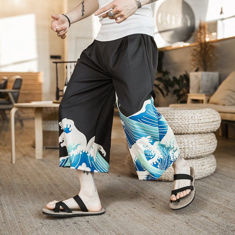 Title 7, Fashion Wave Printed Mens Loose Casual Pants o...