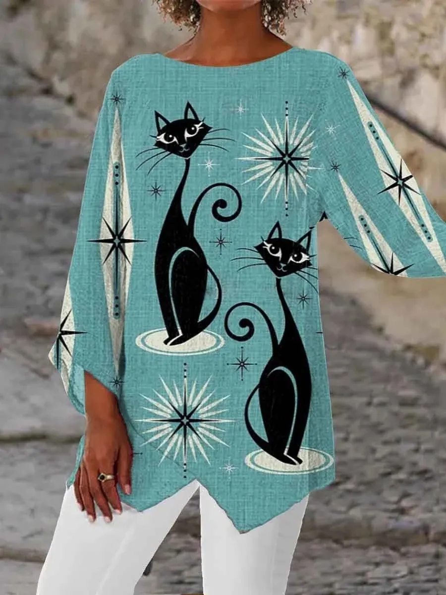 3D Printed Abstract Graphic V Neck Shirt - B6Lk9M2208112-Xl