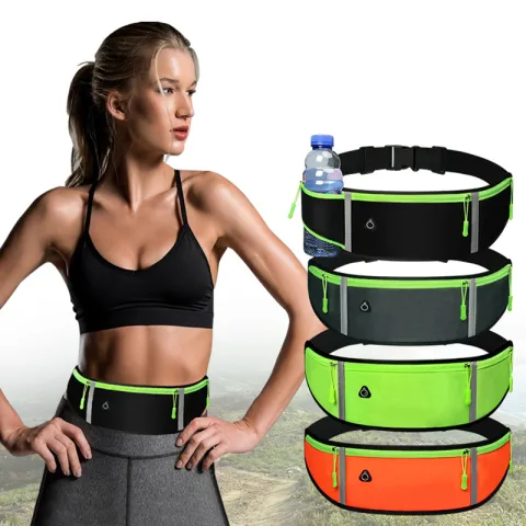 Sports Waist Bag with Pocket Light Slim Zip Running