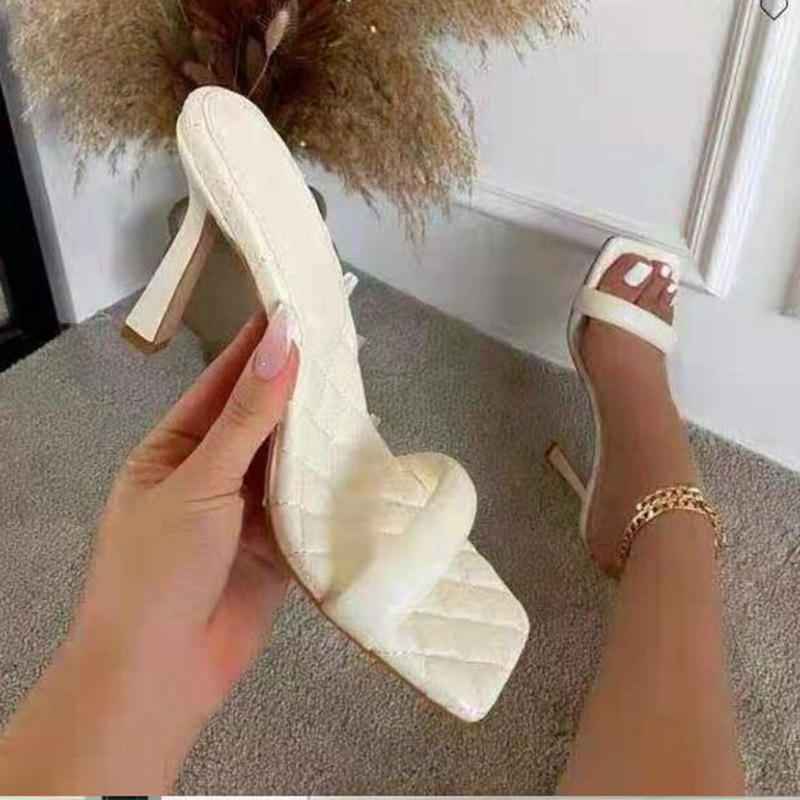 Diamond Square Open-toe Comfortable High-heel Sandals