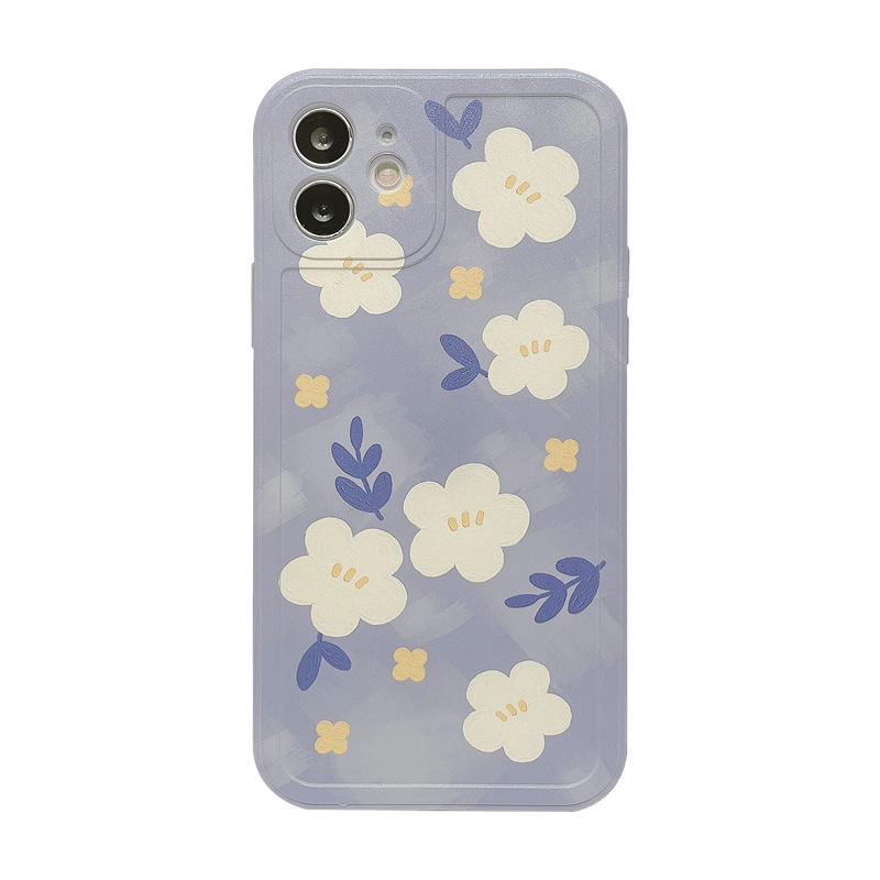 Capa mole flor retrô compatível Apple iPhone