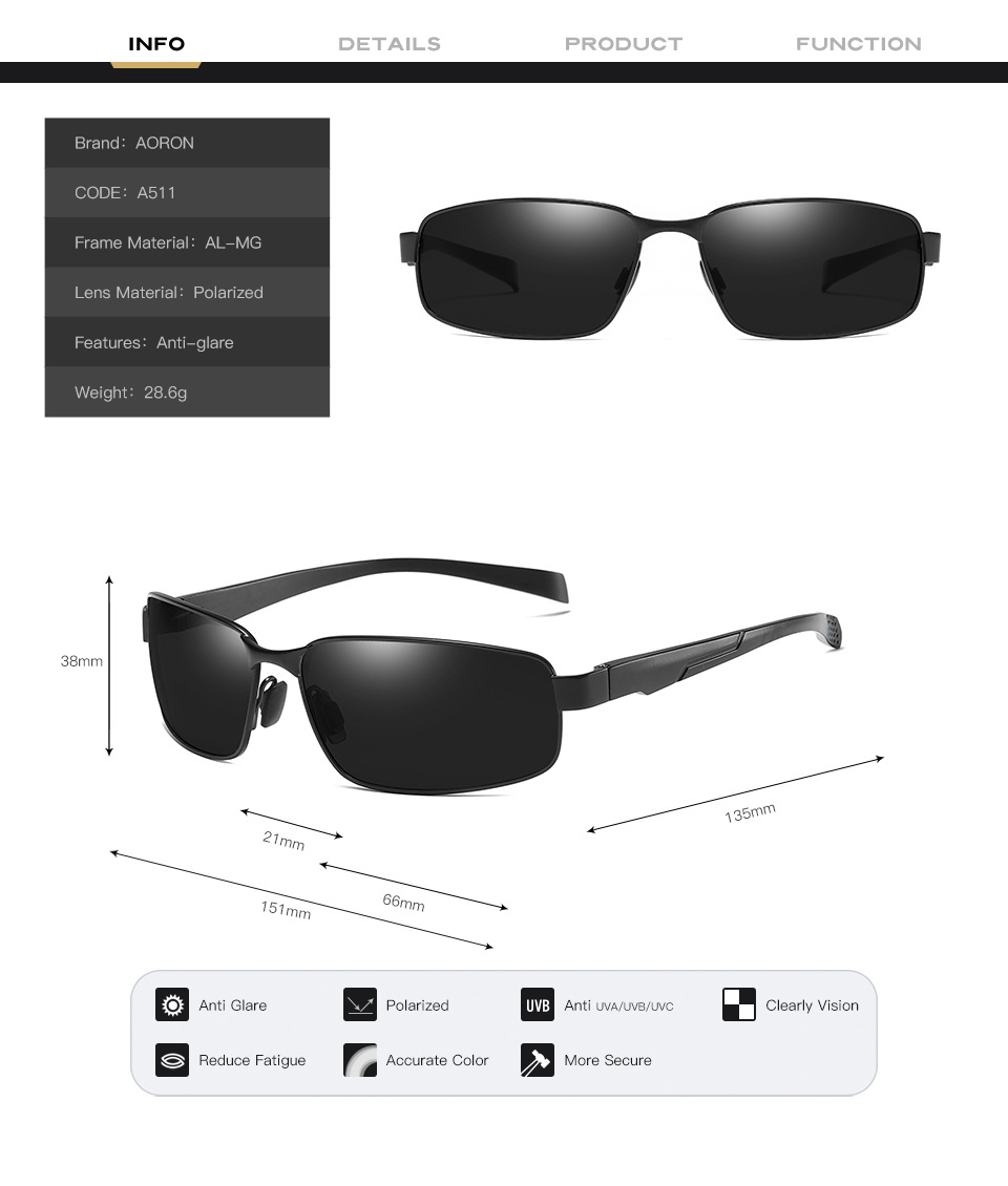 Title 1, Aluminum Magnesium Fashion Polarized Sun Drivin...