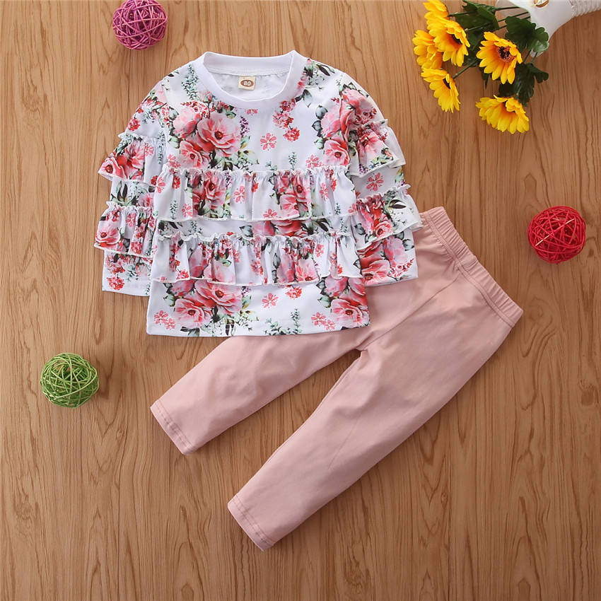 Fashion Girls Autumn Long-sleeved Suit Floral