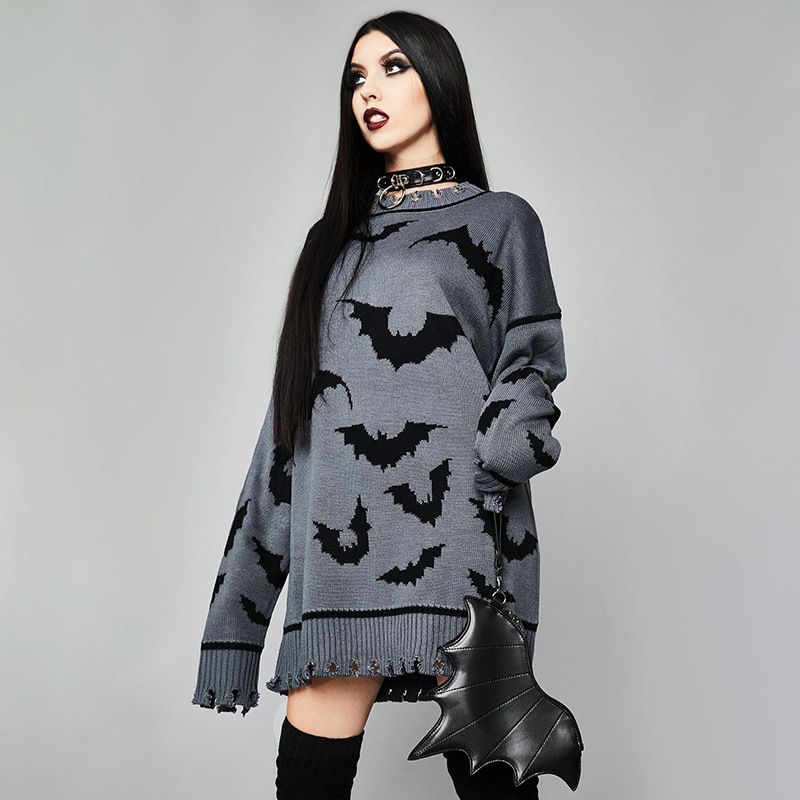 Title 6, Loose Pullover And Long Bat Tattered Sweater Eu...