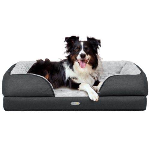 PawHut Calming Dog Bed Pet Mattress W Removable Cover, Anti Slip Bottom, For Medium Dogs, 90L X 69W X 21Hcm Charcoal Grey Charcoal Grey - Shop at LoveMi