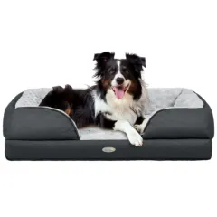 PawHut Calming Dog Bed Pet Mattress W Removable Cover, Anti-Slip Bottom, For Medium Dogs, 90L X 69W X 21Hcm - Charcoal Grey - Charcoal Grey - View 1