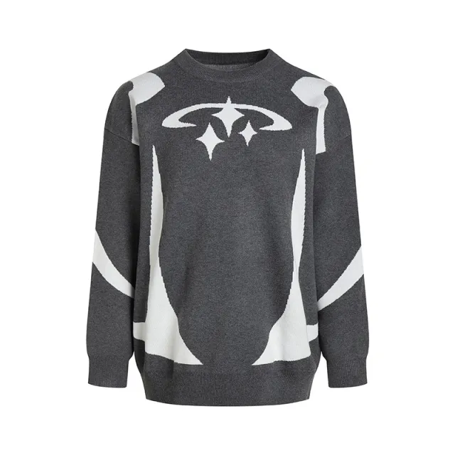 Women's Autumn And Winter New Loose Round Neck Sweater Pullover Gray - Shop at LoveMi