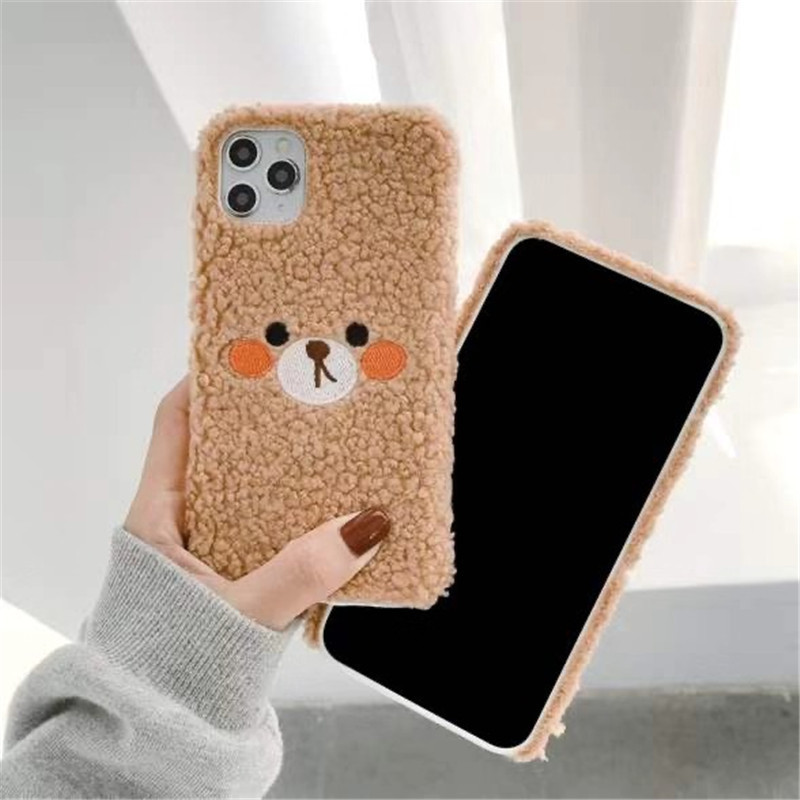 Embroidered Plush Blush Bear Phone Case Suitable For - Image 3