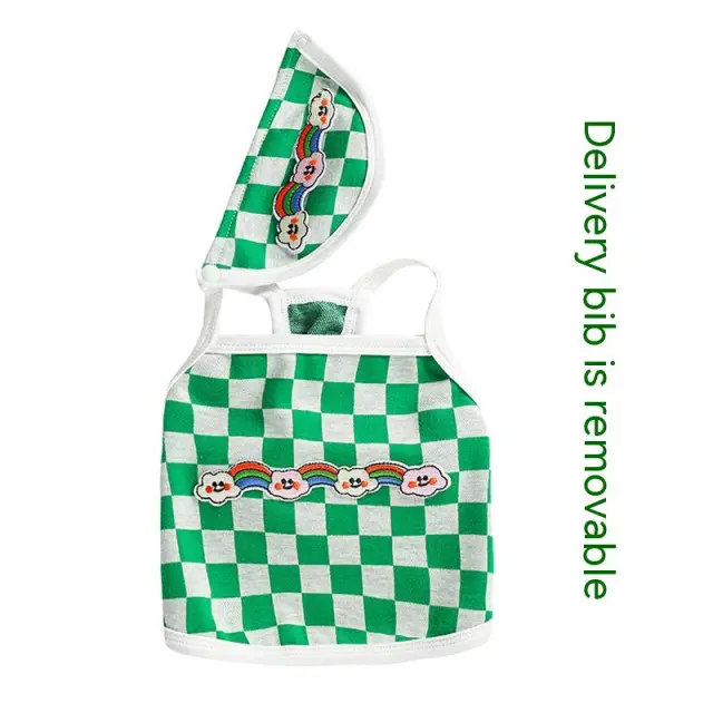 Bib Chessboard Fashion Brand Vest Pet Dog Green And White Plaid - Shop at LoveMi