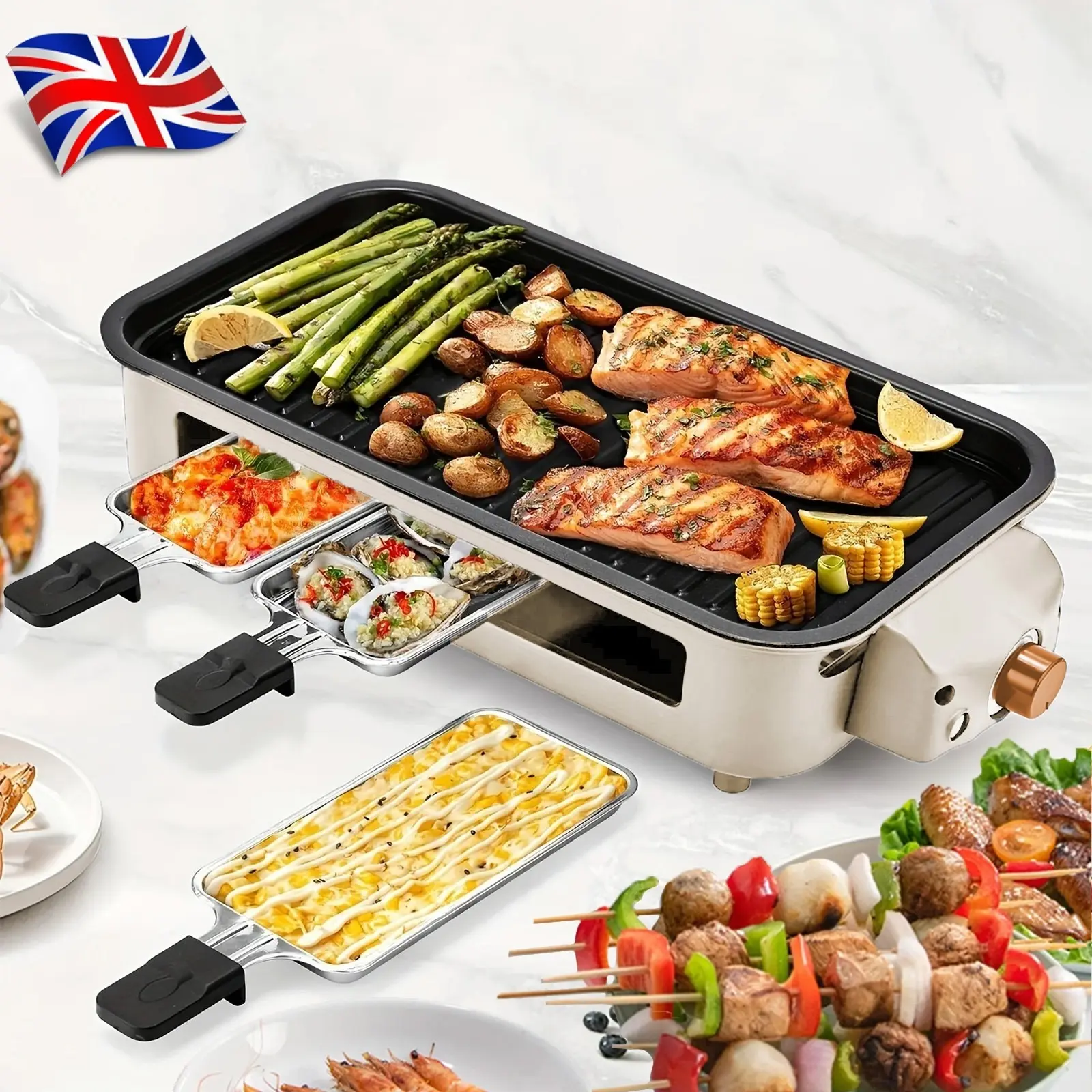 1500W Electric Barbecue Grill 2 In 1