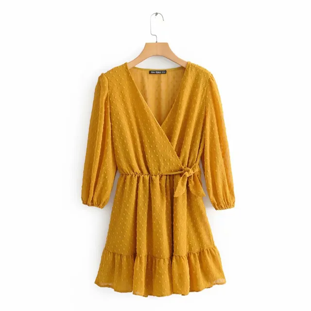 V neck Jumpsuit European And American Autumn Tulle Jacquard Jumpsuit Pink - Shop at LoveMi