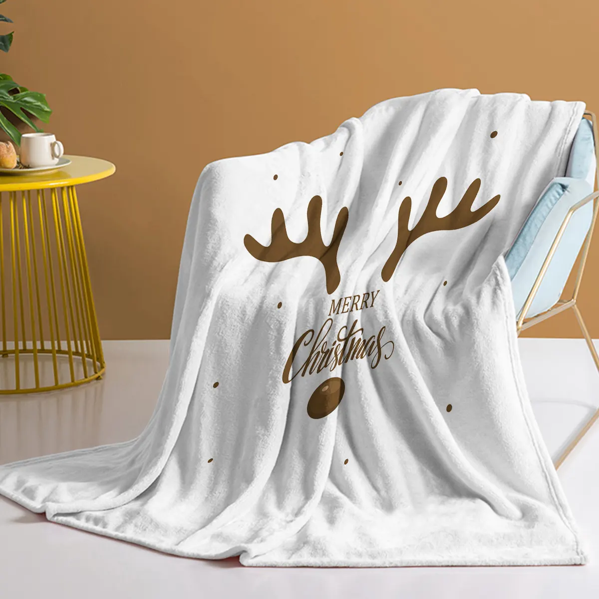 White Flannel Fleece Bed Blanket