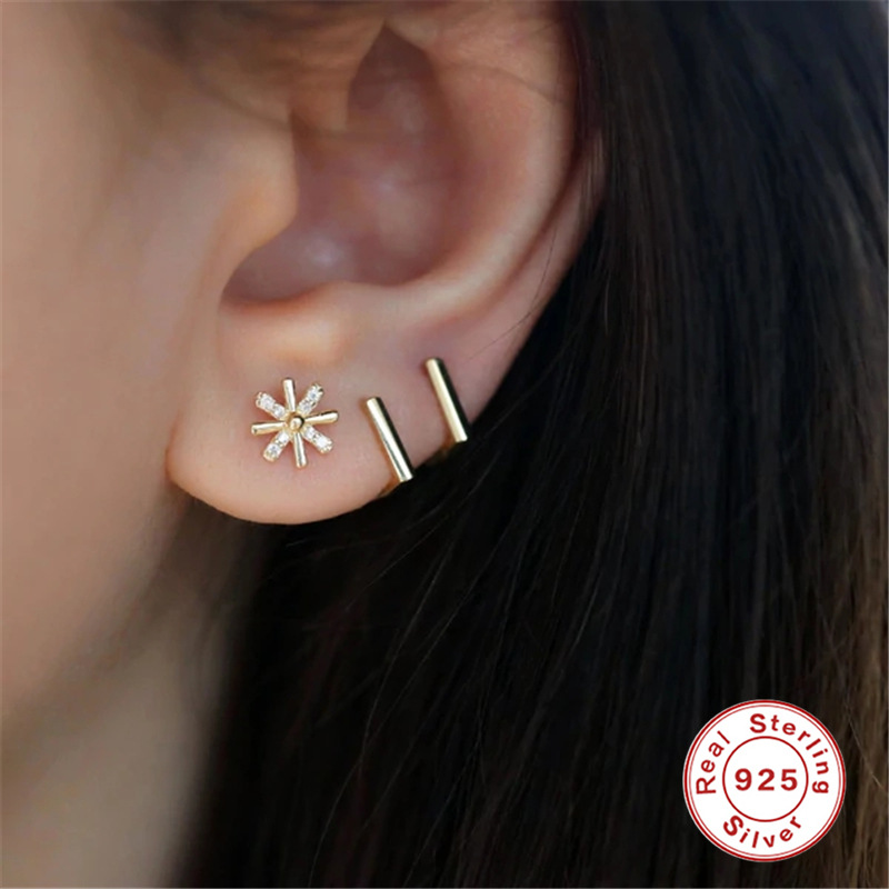 Title 7, Fashion Twin Earrings Ear Clip Stud Flower Love...