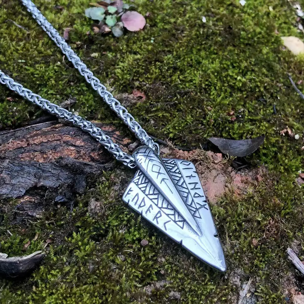 Stainless Steel Arrow Double-sided Pendant