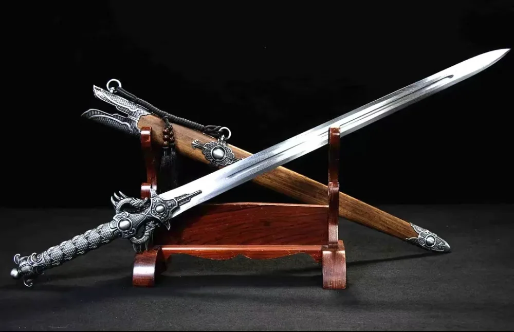 Xiehun Sword One-piece Hundred-Refined Pattern Steel Collectible Cold Weapon
