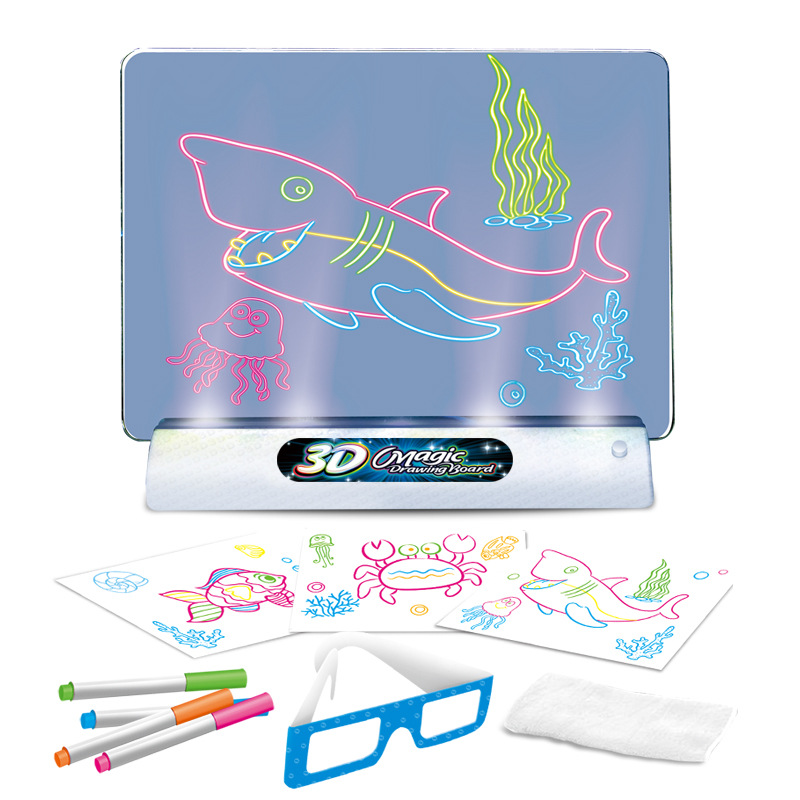 Title 2, 3D Fluorescent Drawing Board Magic Luminous Thr...