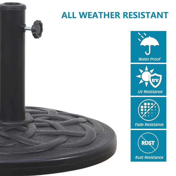 Garden Patio Umbrella Base, Outdoor Market Umbrella Stand, Backyard Umbrella Weight In Black 27lbs  Shipment From Walmart — foto 3