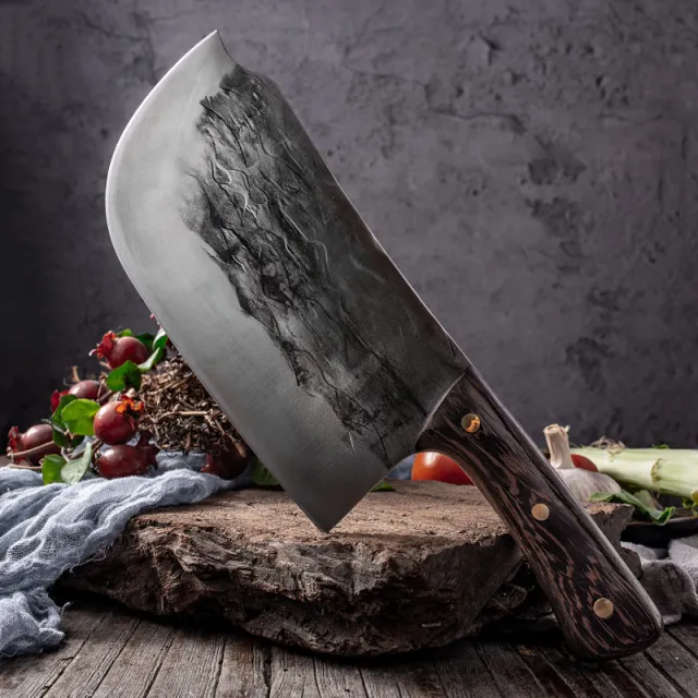 Chopping Knife Thickening Bone chopping Knife Forging Old Kitchen Knife Brown - Shop at LoveMi