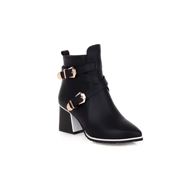 Martin Boots Autumn And Winter New British Fashion Pointed Short Tube Black - Shop at LoveMi