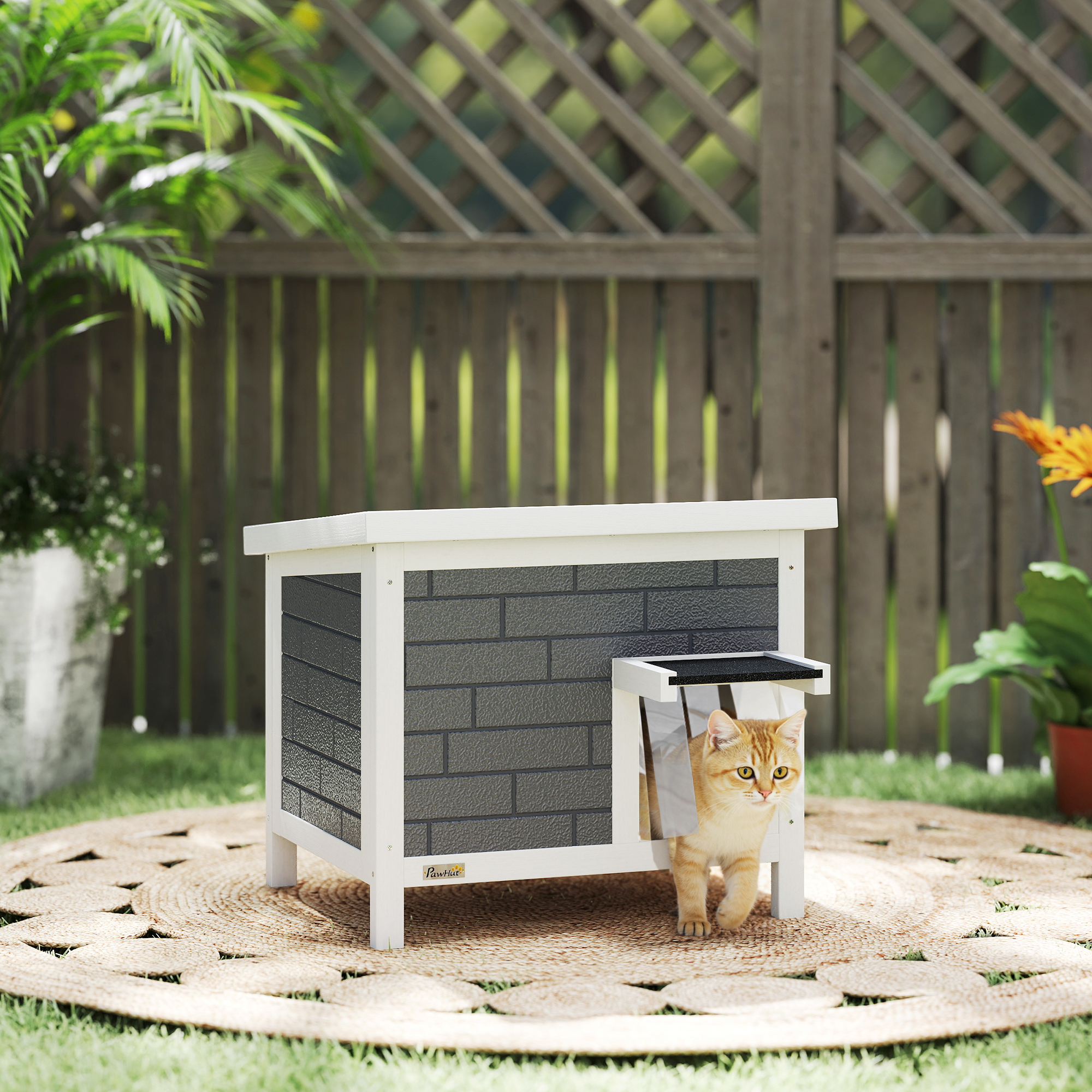 Outdoor Cat House Insulated With Openable Roof, Weatherproof Feral Shelter — image 6