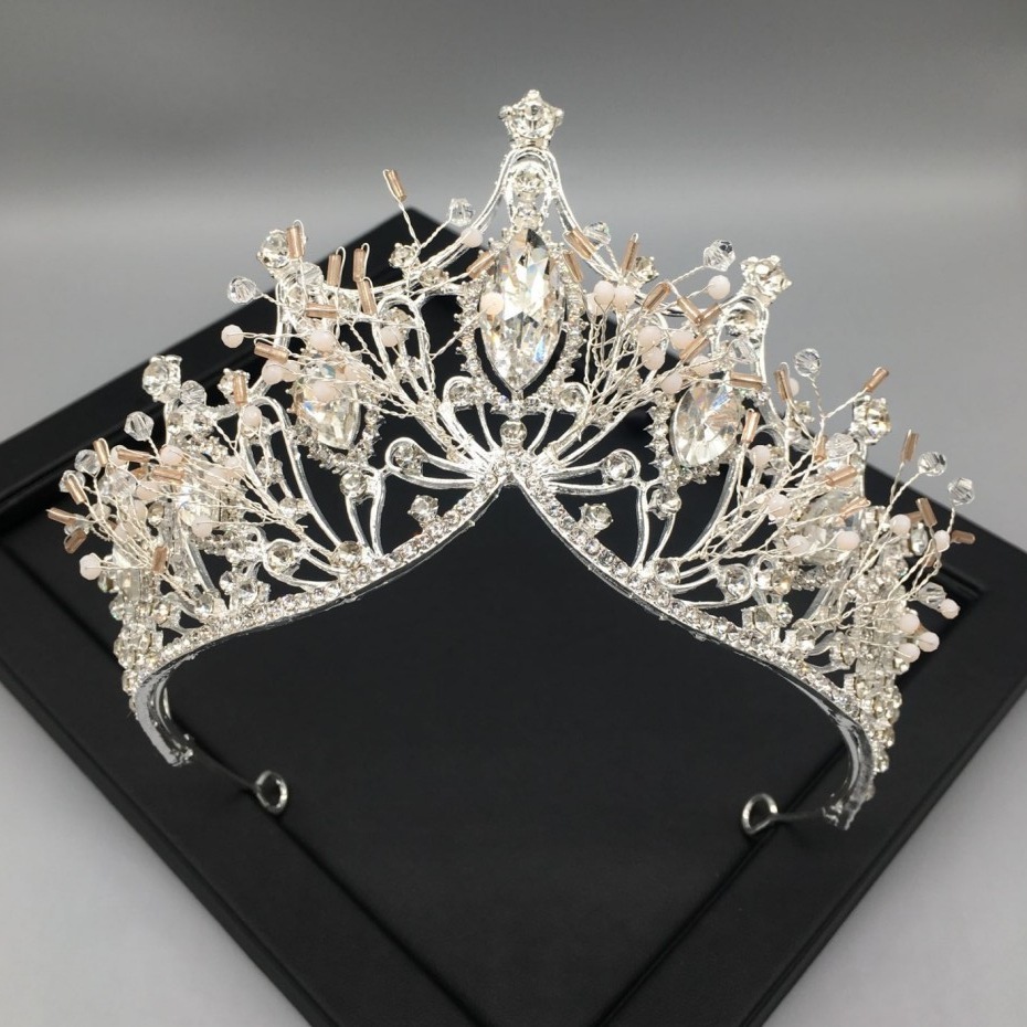 Wedding Crown Baroque Bride Princess Silver - Shop at LoveMi