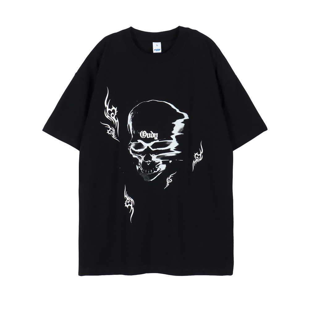 Title 3, Dark Skull Printed Short-sleeved T-shirt For Me...