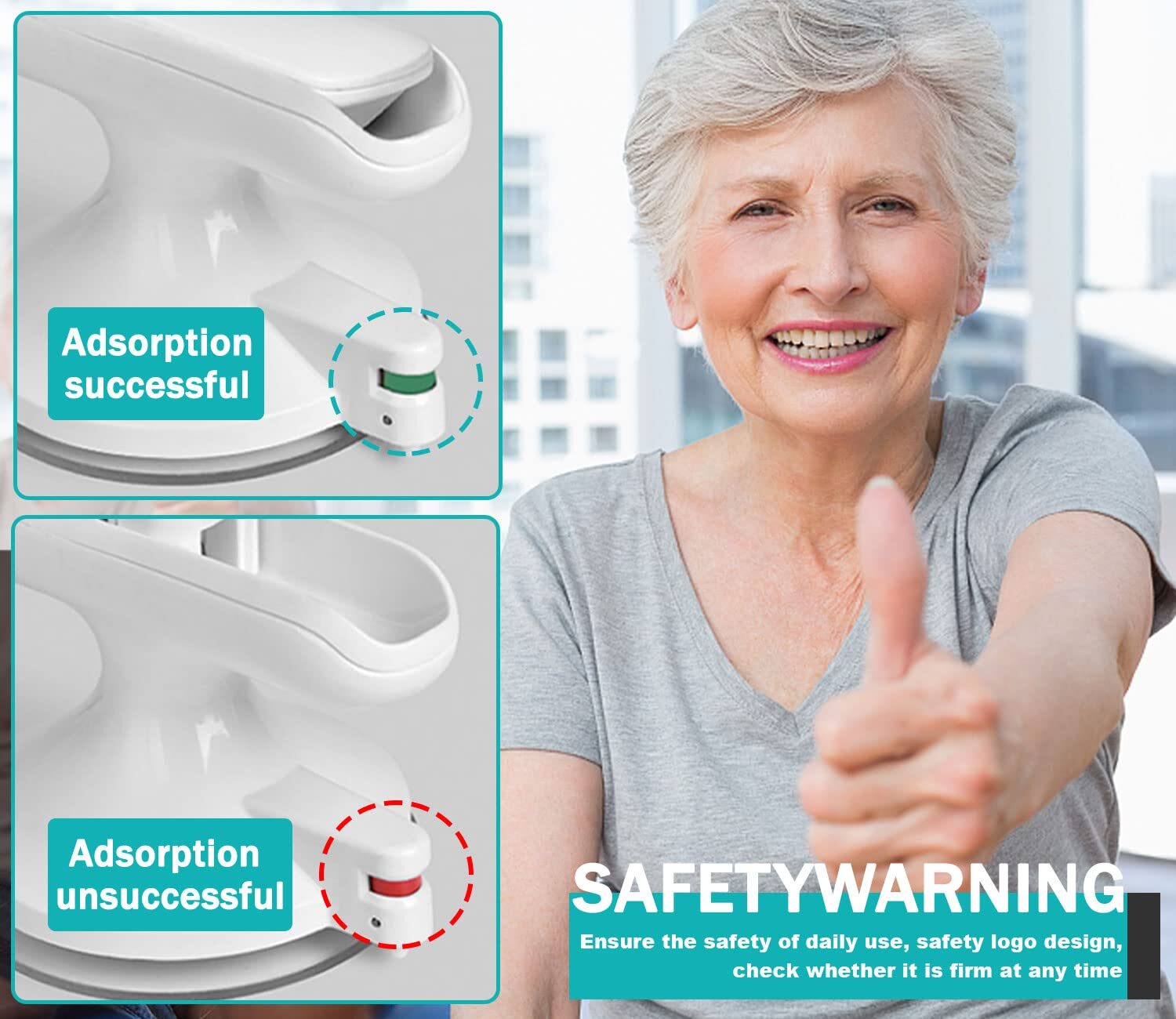 Safety Support Hand Rail Handle Bar Grip Grab Suction Bath Bathroom Shower — image 10