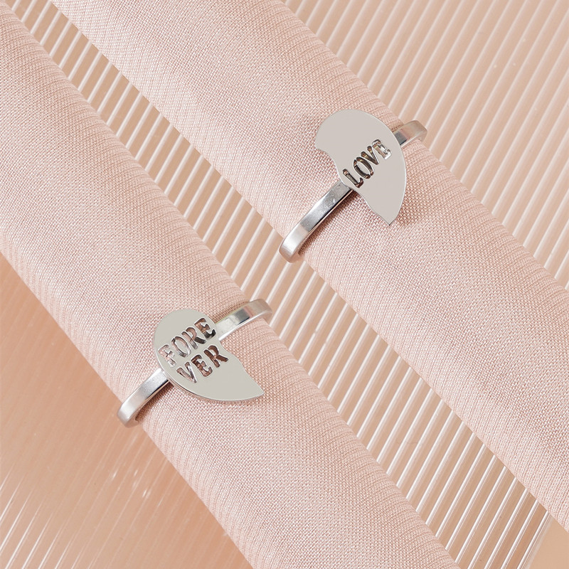 European And American New Stainless Steel Hollow Letter Ring