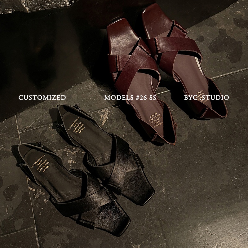 Full grain leather sandals brown colorway — Sarah Express