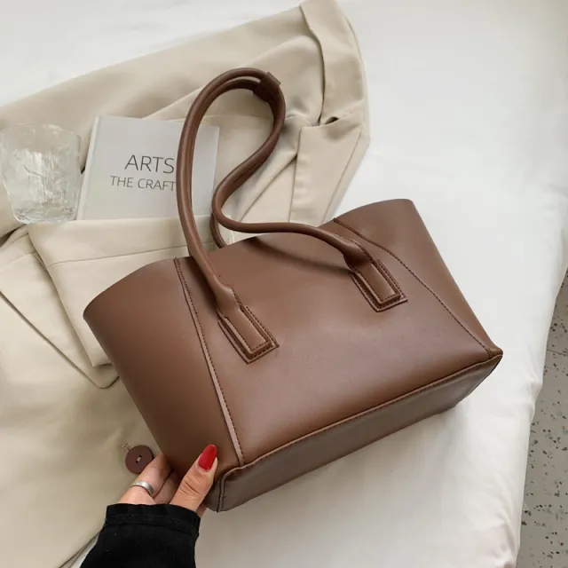 Versatile Retro Tote Bag Niche Fashion Single Shoulder Big Bag Trend Brown - Shop at LoveMi