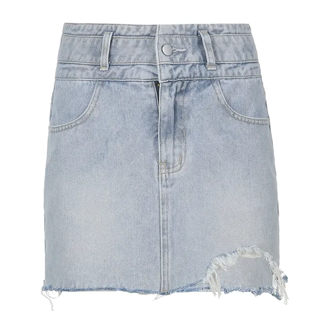 Women's Design Twist Solid Color Short Sleeve T Shirt Blue Skirt - Shop at LoveMi