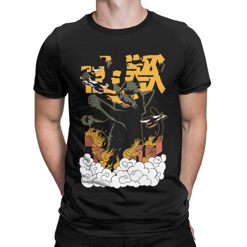 Title 7, Retro Jia Cat T-Shirt für Damen und Herren, kur...