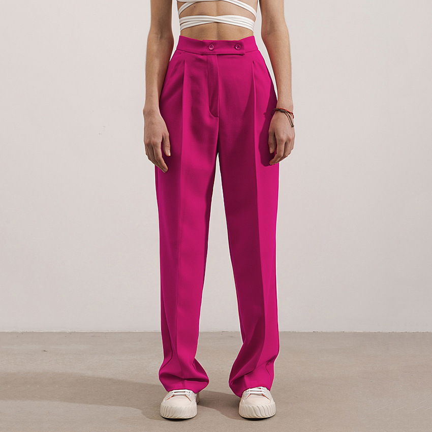 Women's Straight Leg  High Waist Slim Suit Pants