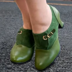 Simple High-heeled Bare Boots Women's Shoes - Green - View 1