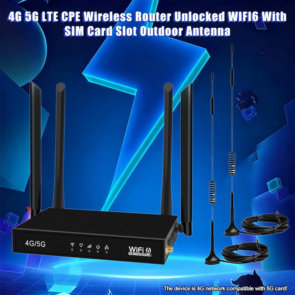 4G 5G LTE CPE Wireless Router Unlocked WIFI6 With SIM Card Slot Outdoor Antenna 12