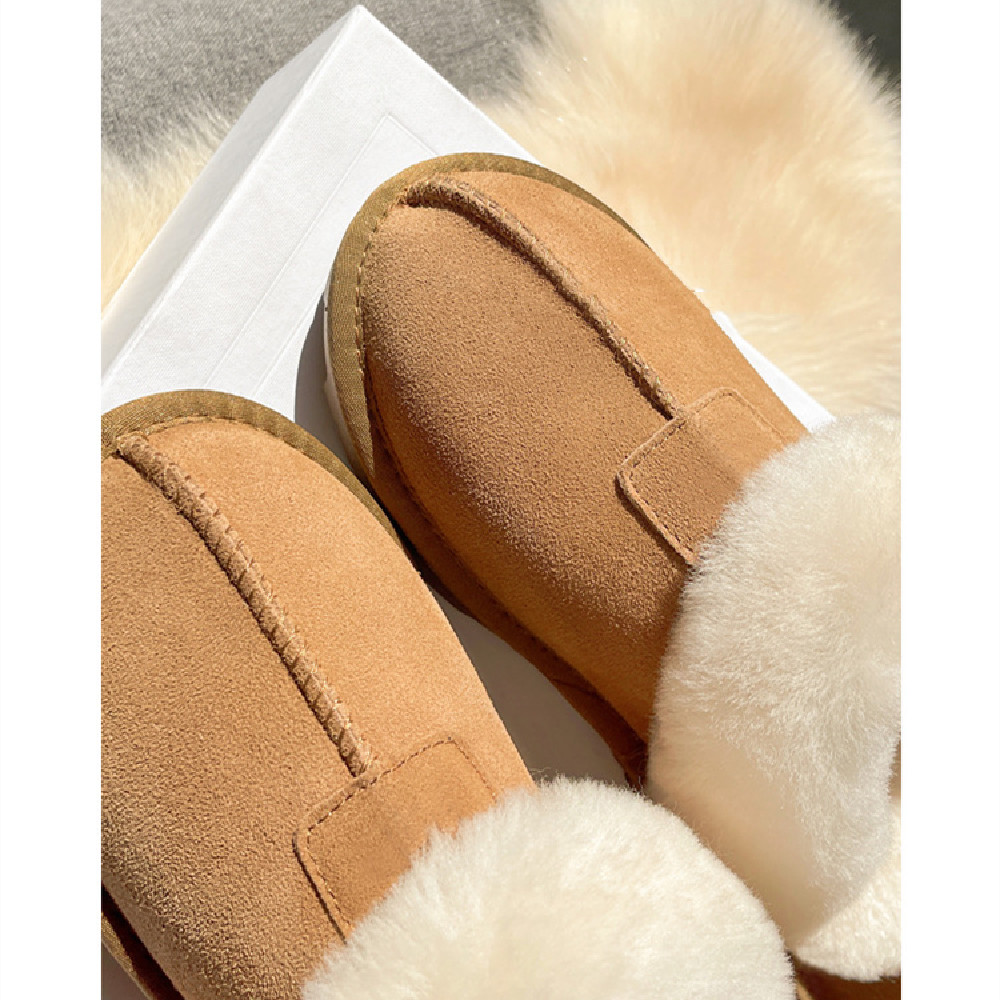 Wrapped Wool Snow Boots With Fur