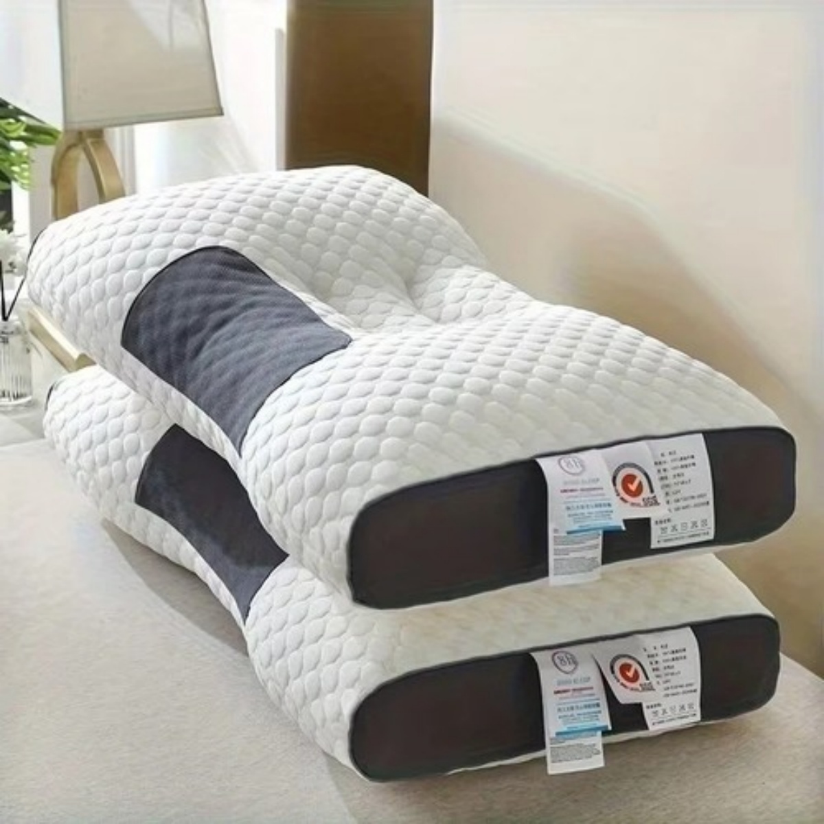 Oreiller cervical de massage doux 2 pièces pour dormir – Image 5