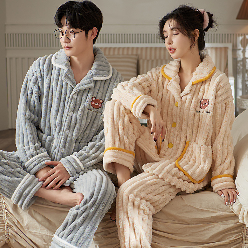 Title 5, Coral Velvet Couple Pajamas Women Thickened And...