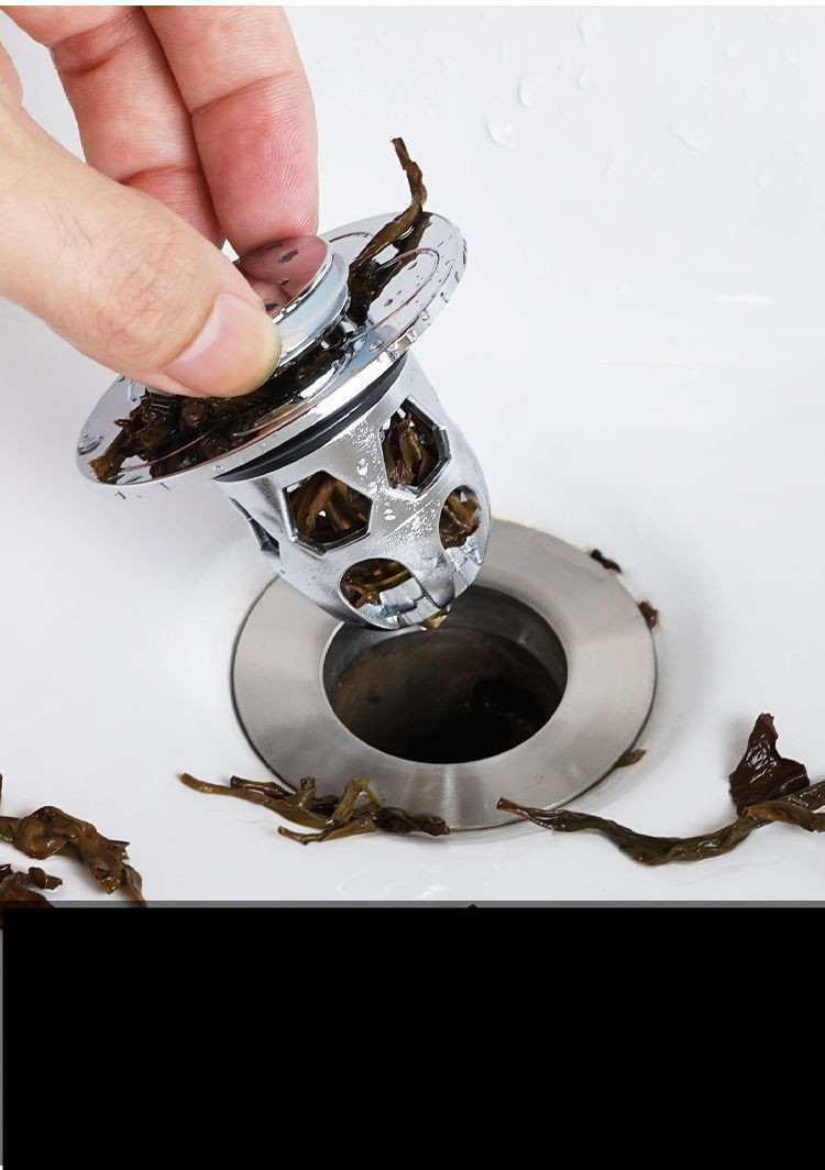 Washbasin Electroplating Drainer Bouncing Core Universal Head Leak-Proof Plug Pool Basin Copper Core Push Type Leaking Plug