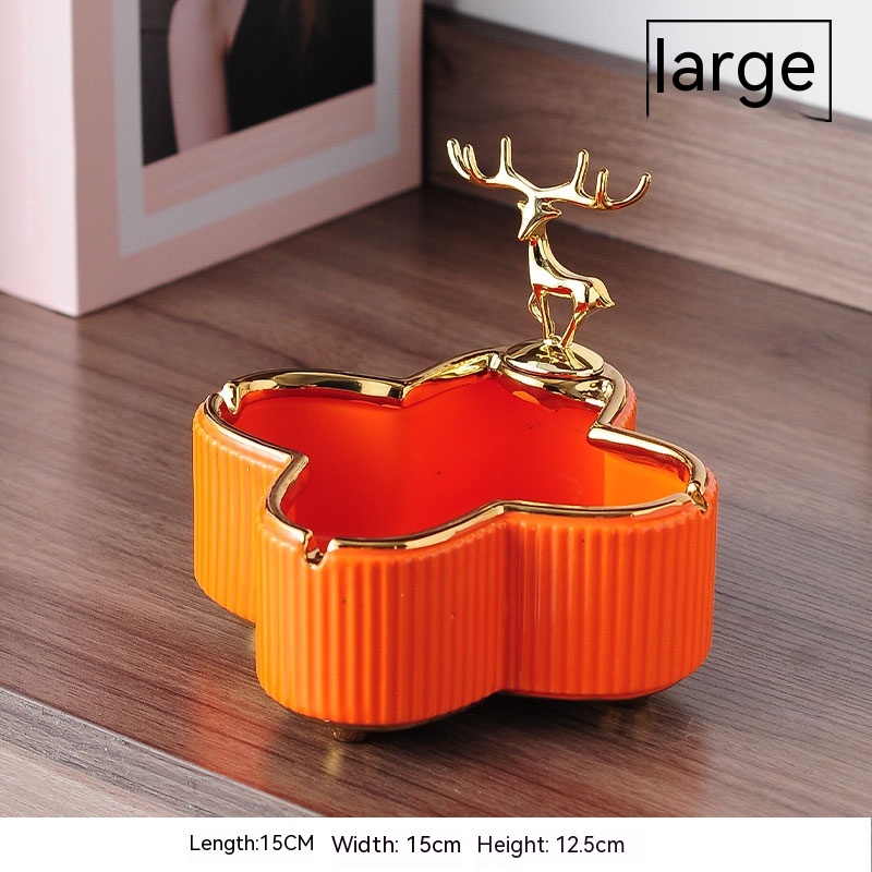 Large Orange Gold Ashtray