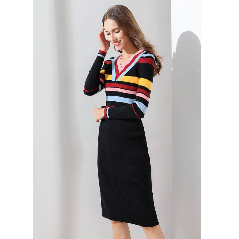 Sweater Skirt Casual Knitted Commuter Women's Two-piece Suit