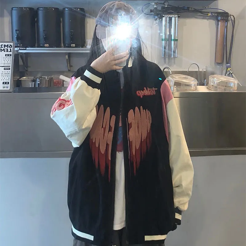 LoAmerican High Street Loose Casual All Match Jacket - Black Without Lining