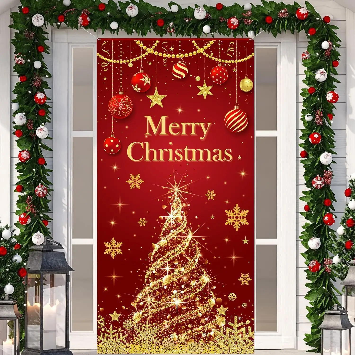 Christmas Tree Door Cover, Banner, Festive Front