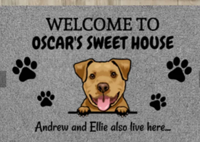 Custom Doormat Personalized GiftsText Name Pet Dog Cat Photo Indoor Outdoor Carpet Door Mat - Shop at LoveMi