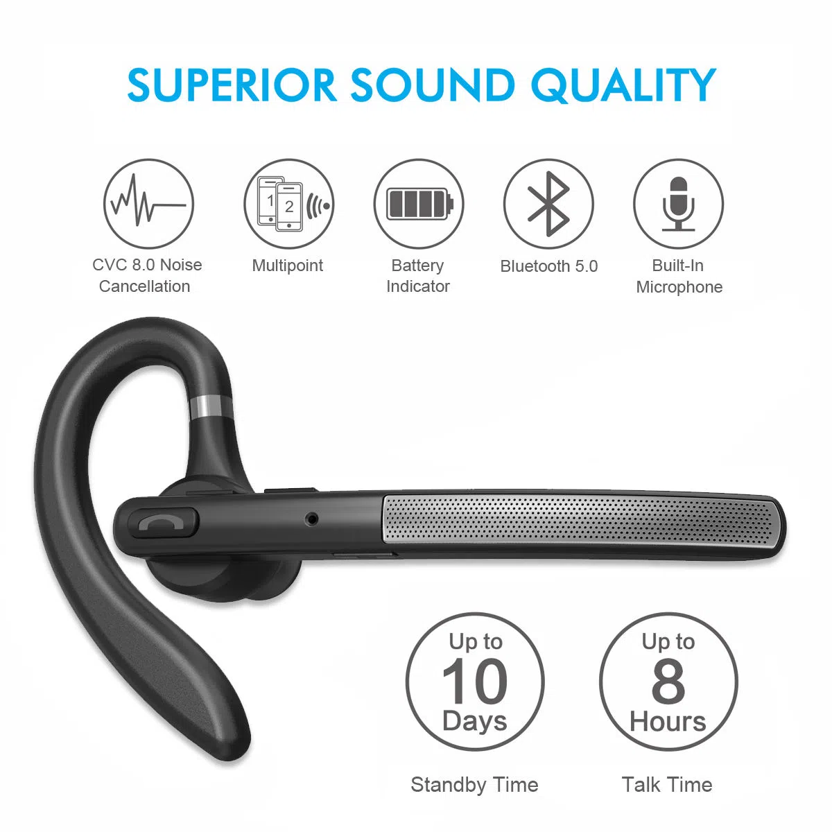 Wireless Ear-mounted Ultra-long Standby Bluetooth Headset - Image 4