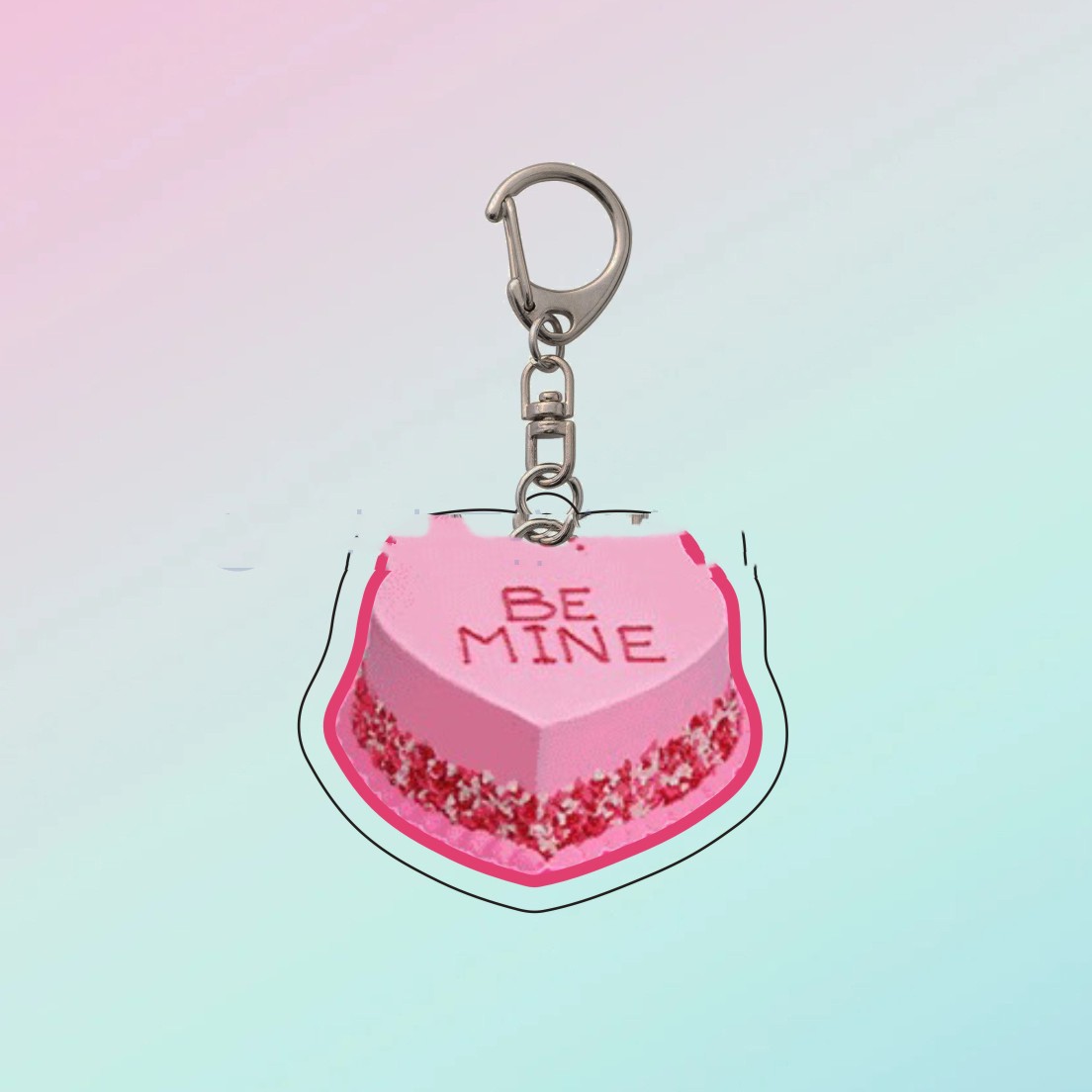 Title 6, Cute Happy Birthday Cake Acrylic Keychain