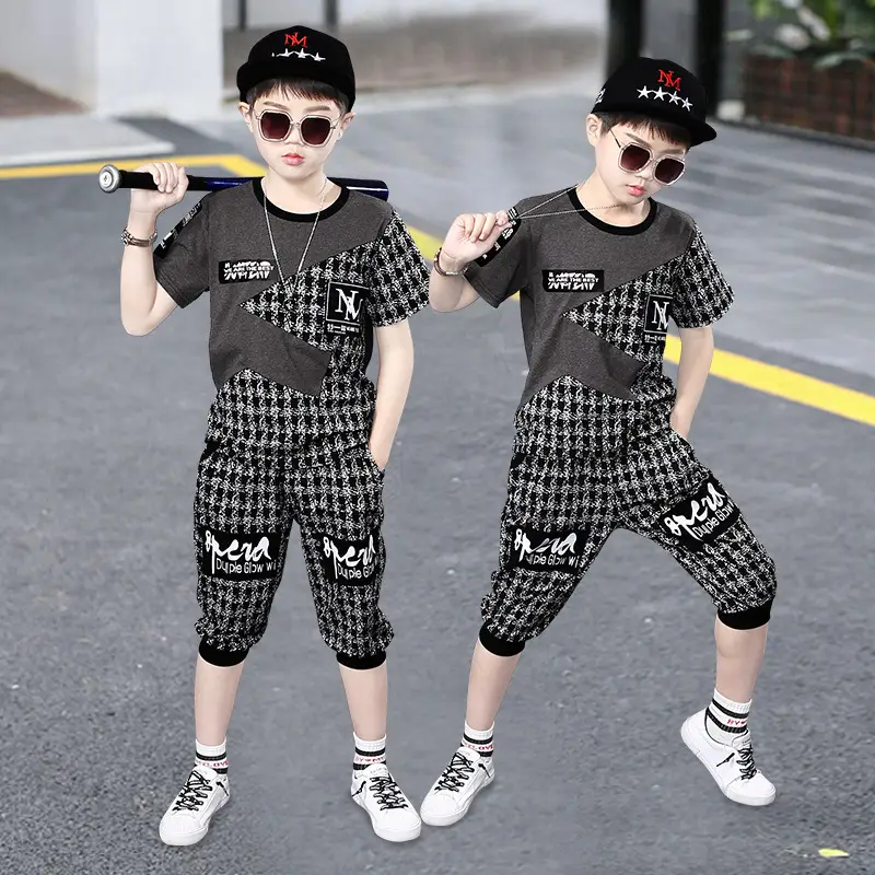 Short Sleeve Sports Summer Handsome Korean Style Boys Trendy Clothing