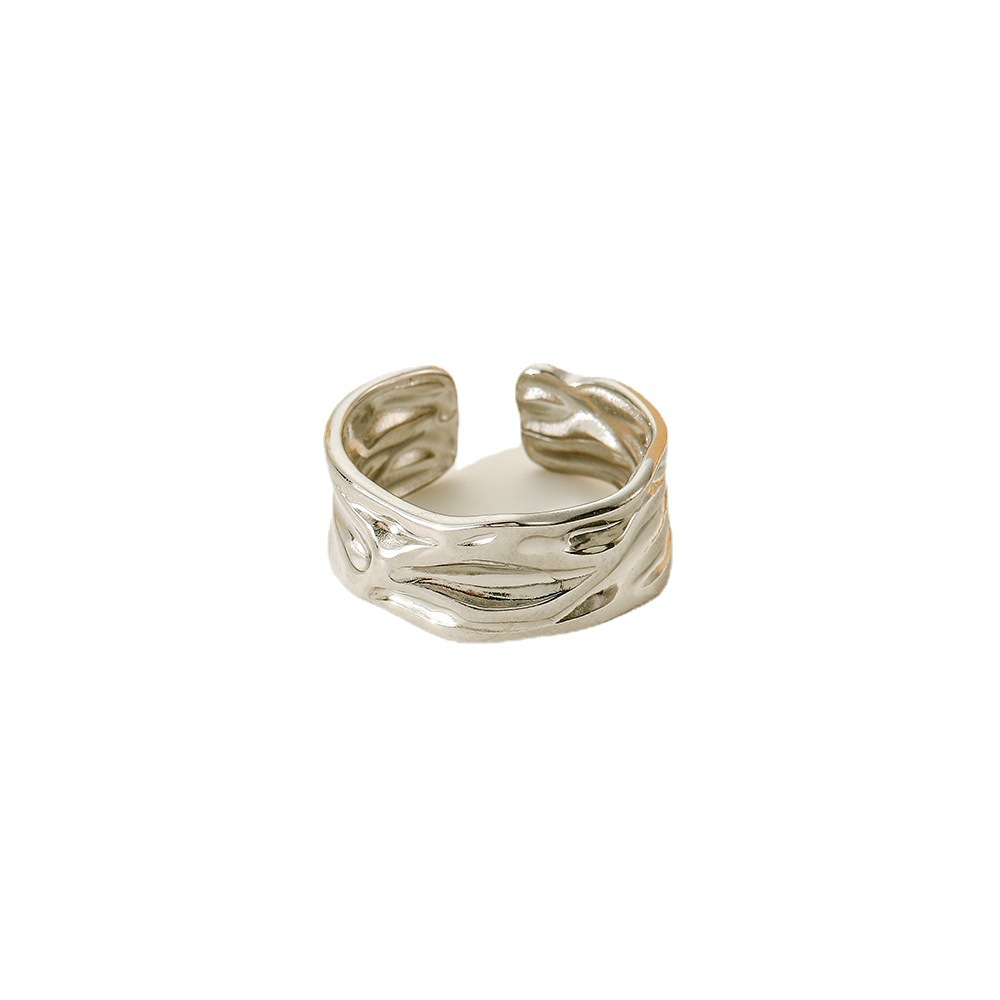 Women's Fashion Personalized Stainless Steel Irregular Pleated Ring