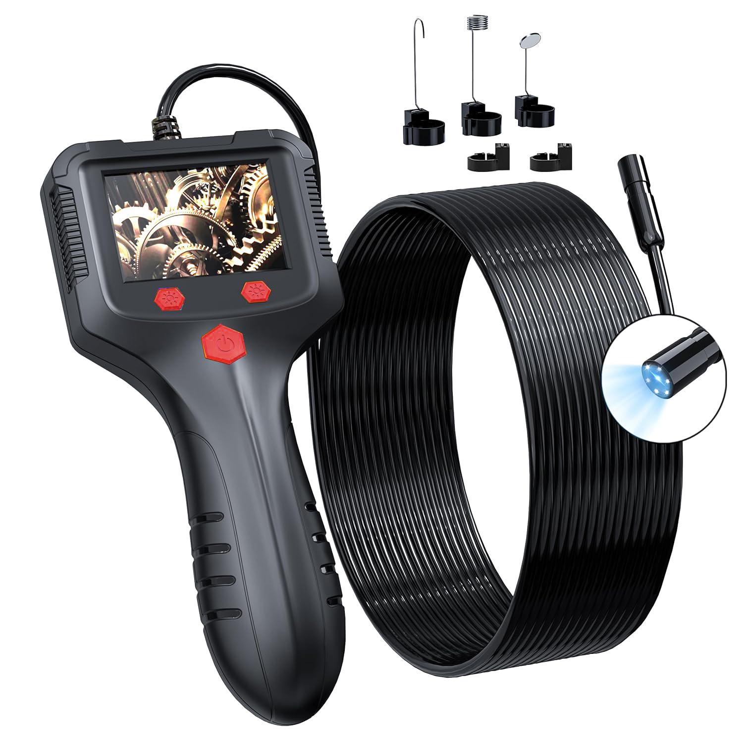 HD Dual-Lens Waterproof Endoscope Camera With Built-in Lights  Inspection Endoscope